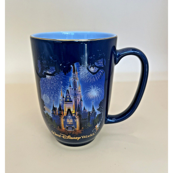 Vintage Walt Disney World 1971 Castle Commemorative Mug Blue Gold Trim #2149 - Picture 1 of 6